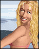 Cute blond on Caribbean Island. Digital illustration using Poser, Bryce, PhotoShop